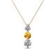 1 - Kesha 0.70 ctw Round Citrine and Lab Grown Diamond Graduated Three Stone Drop Pendant 