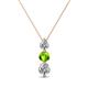 1 - Kesha 0.82 ctw Round Peridot and Lab Grown Diamond Graduated Three Stone Drop Pendant 