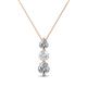 1 - Kesha 0.76 ctw Round White Sapphire and Lab Grown Diamond Graduated Three Stone Drop Pendant 