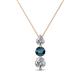 1 - Kesha 0.75 ctw Round Blue Diamond and White Lab Grown Diamond Graduated Three Stone Drop Pendant 
