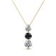 1 - Kesha 0.77 ctw Round Black Diamond and White Lab Grown Diamond Graduated Three Stone Drop Pendant 