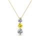 1 - Kesha 0.76 ctw Round Yellow Sapphire and Lab Grown Diamond Graduated Three Stone Drop Pendant 