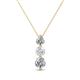 1 - Kesha 0.76 ctw Round White Sapphire and Lab Grown Diamond Graduated Three Stone Drop Pendant 