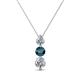 1 - Kesha 0.75 ctw Round Blue Diamond and White Lab Grown Diamond Graduated Three Stone Drop Pendant 