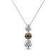 1 - Kesha 0.74 ctw Round Smoky Quartz and Lab Grown Diamond Graduated Three Stone Drop Pendant 