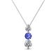 1 - Kesha 0.74 ctw Round Tanzanite and Lab Grown Diamond Graduated Three Stone Drop Pendant 