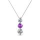1 - Kesha 0.70 ctw Round Amethyst and Lab Grown Diamond Graduated Three Stone Drop Pendant 