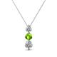 1 - Kesha 0.82 ctw Round Peridot and Lab Grown Diamond Graduated Three Stone Drop Pendant 