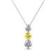 1 - Kesha 0.76 ctw Round Yellow Sapphire and Lab Grown Diamond Graduated Three Stone Drop Pendant 