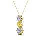 2 - Kesha (4.2mm) Round Yellow Sapphire and Diamond Graduated Three Stone Drop Pendant 