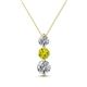 1 - Kesha (4.2mm) Round Yellow and White Diamond Graduated Three Stone Drop Pendant 