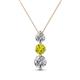 1 - Kesha (4.2mm) Round Yellow and White Diamond Graduated Three Stone Drop Pendant 