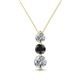 1 - Kesha (4.2mm) Round Black and White Diamond Graduated Three Stone Drop Pendant 
