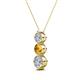 2 - Kesha (4.2mm) Round Citrine and Lab Grown Diamond Graduated Three Stone Drop Pendant 