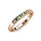 3 - Kathiryn 2.40 mm Green Garnet and Lab Grown Diamond 7 Stone Wedding Band 