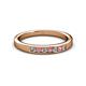 2 - Kathiryn 2.40 mm Pink Tourmaline and Lab Grown Diamond 7 Stone Wedding Band 