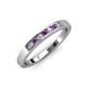 3 - Kathiryn 2.40 mm Amethyst and Lab Grown Diamond 7 Stone Wedding Band 