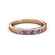 2 - Kathiryn 2.40 mm Amethyst and Lab Grown Diamond 7 Stone Wedding Band 