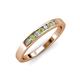 3 - Kathiryn 2.40 mm Peridot and Lab Grown Diamond 7 Stone Wedding Band 