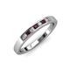 3 - Kathiryn 2.40 mm Red Garnet and Lab Grown Diamond 7 Stone Wedding Band 
