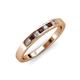 3 - Kathiryn 2.40 mm Red Garnet and Lab Grown Diamond 7 Stone Wedding Band 