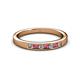2 - Kathiryn 2.40 mm Rhodolite Garnet and Lab Grown Diamond 7 Stone Wedding Band 