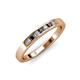 3 - Kathiryn 2.40 mm Black Diamond and White Lab Grown Diamond 7 Stone Wedding Band 