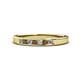 1 - Kathiryn 2.40 mm Smoky Quartz and Lab Grown Diamond 7 Stone Wedding Band 