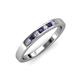 3 - Kathiryn 2.40 mm Blue Sapphire and Lab Grown Diamond 7 Stone Wedding Band 