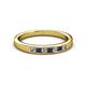 2 - Kathiryn 2.40 mm Blue Sapphire and Lab Grown Diamond 7 Stone Wedding Band 
