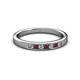 2 - Kathiryn 2.40 mm Ruby and Lab Grown Diamond 7 Stone Wedding Band 