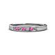 1 - Kathiryn 2.40 mm Pink Sapphire and Lab Grown Diamond 7 Stone Wedding Band 