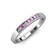 3 - Kathiryn 2.40 mm Pink Sapphire and Lab Grown Diamond 7 Stone Wedding Band 