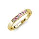 3 - Kathiryn 2.40 mm Pink Sapphire and Lab Grown Diamond 7 Stone Wedding Band 