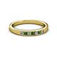 2 - Kathiryn 2.40 mm Green Garnet and Lab Grown Diamond 7 Stone Wedding Band 
