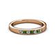 2 - Kathiryn 2.40 mm Green Garnet and Lab Grown Diamond 7 Stone Wedding Band 