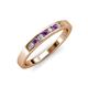 3 - Kathiryn 2.40 mm Amethyst and Lab Grown Diamond 7 Stone Wedding Band 
