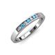 3 - Kathiryn 2.40 mm Blue Topaz and Lab Grown Diamond 7 Stone Wedding Band 