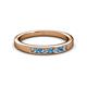 2 - Kathiryn 2.40 mm Blue Topaz and Lab Grown Diamond 7 Stone Wedding Band 