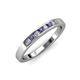 3 - Kathiryn 2.40 mm Iolite and Lab Grown Diamond 7 Stone Wedding Band 