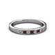 2 - Kathiryn 2.40 mm Red Garnet and Lab Grown Diamond 7 Stone Wedding Band 