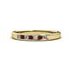 1 - Kathiryn 2.40 mm Red Garnet and Lab Grown Diamond 7 Stone Wedding Band 