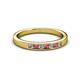 2 - Kathiryn 2.40 mm Rhodolite Garnet and Lab Grown Diamond 7 Stone Wedding Band 