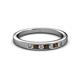 2 - Kathiryn 2.40 mm Smoky Quartz and Lab Grown Diamond 7 Stone Wedding Band 