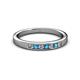 2 - Kathiryn 2.40 mm London Blue Topaz and Lab Grown Diamond 7 Stone Wedding Band 