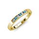 3 - Kathiryn 2.40 mm London Blue Topaz and Lab Grown Diamond 7 Stone Wedding Band 