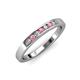 3 - Kathiryn 2.40 mm Pink Tourmaline and Lab Grown Diamond 7 Stone Wedding Band 