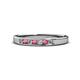 1 - Kathiryn 2.40 mm Rhodolite Garnet and Lab Grown Diamond 7 Stone Wedding Band 