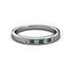 2 - Kathiryn 2.40 mm Emerald and Lab Grown Diamond 7 Stone Wedding Band 