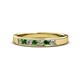 1 - Kathiryn 2.70 mm Green Garnet and Lab Grown Diamond 7 Stone Wedding Band 